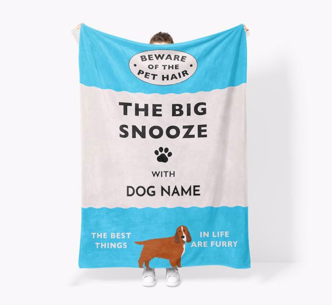 'The Big Snooze' - Personalised Sherpa Fleece Blanket with {breedFullName} Yappicon